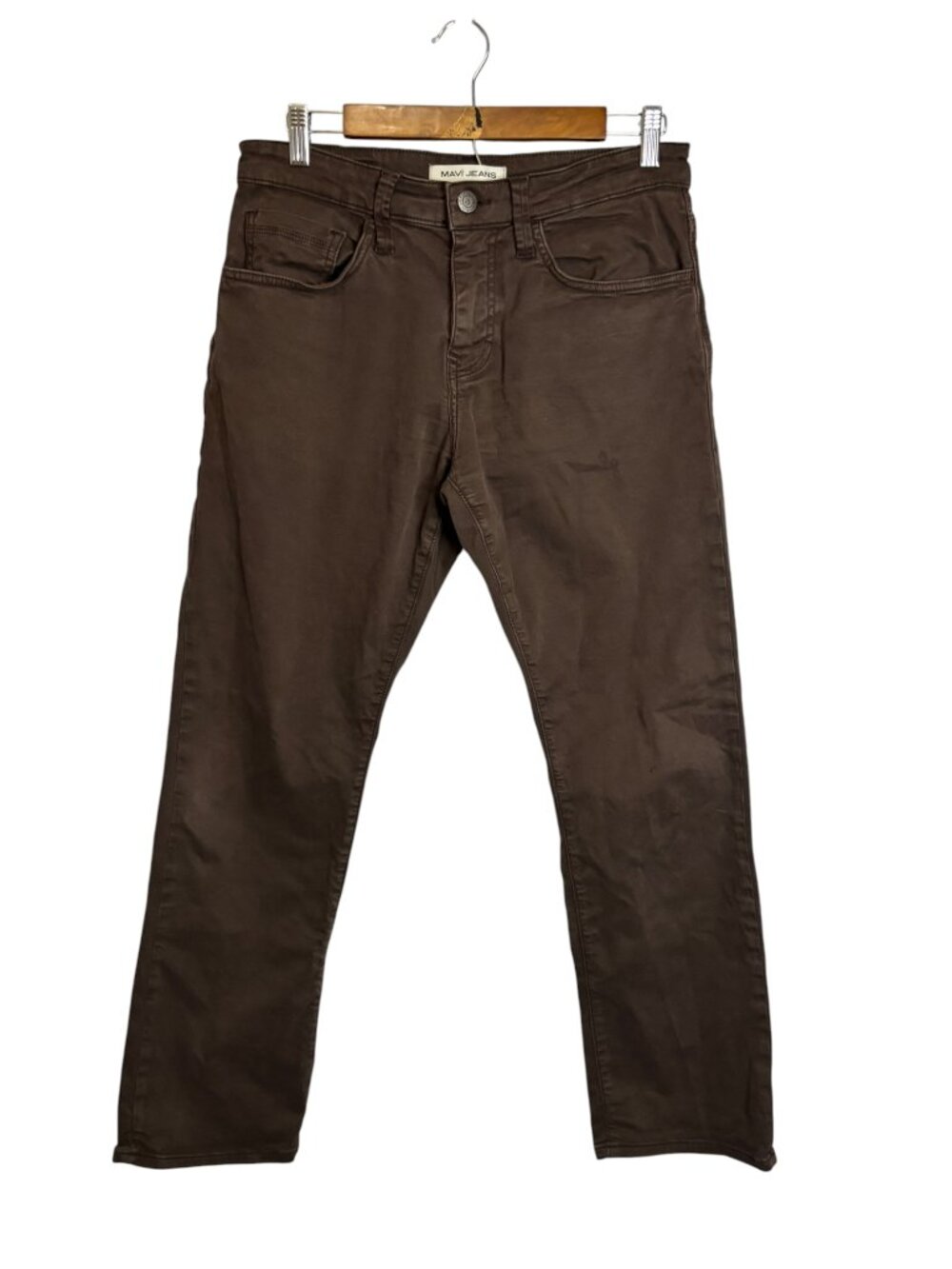 Mavi Pants Men's 30x30 Matt Relaxed Straight Leg Brown
